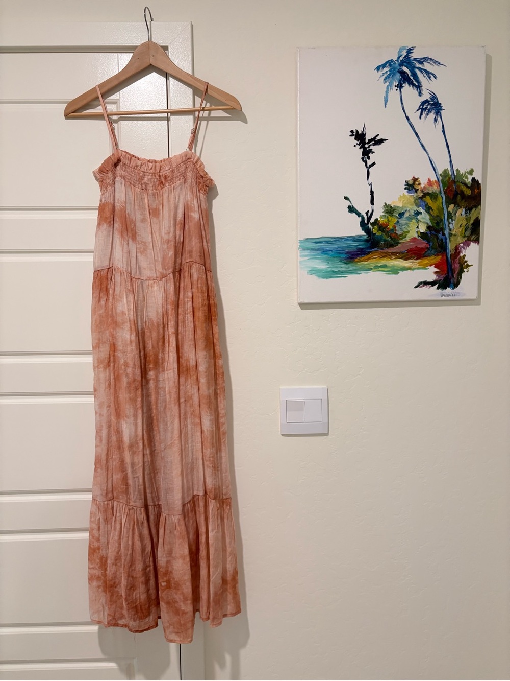 Women's Tie-Dye Maxi Dress in Rust Pink
